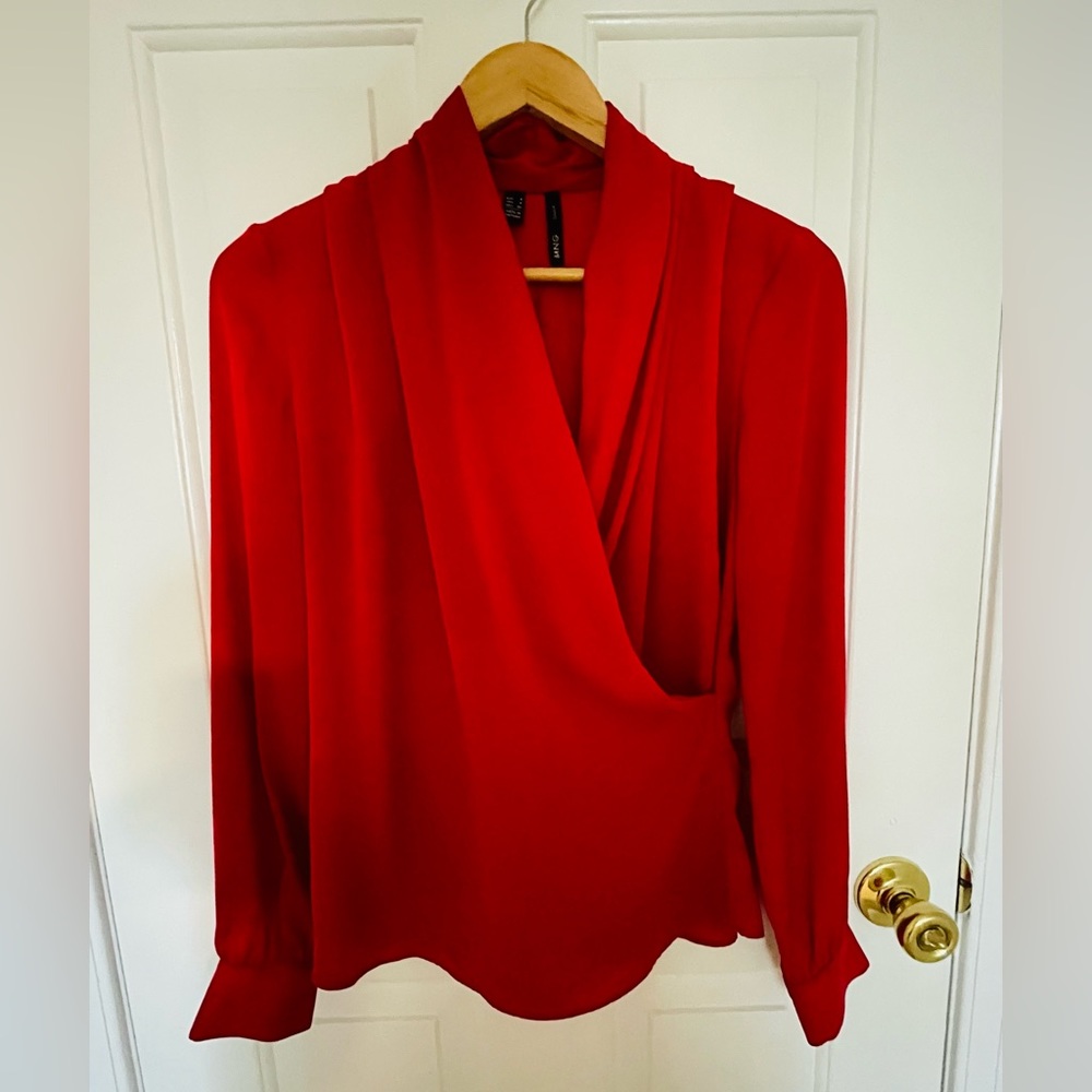 Mango Suit - V Neck Red Blouse - Sz 4